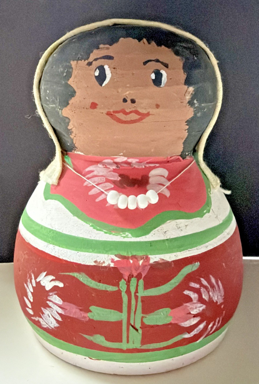 Folk Art Baja California Norte Pottery Girl Terracotta Clay Figurine As Is